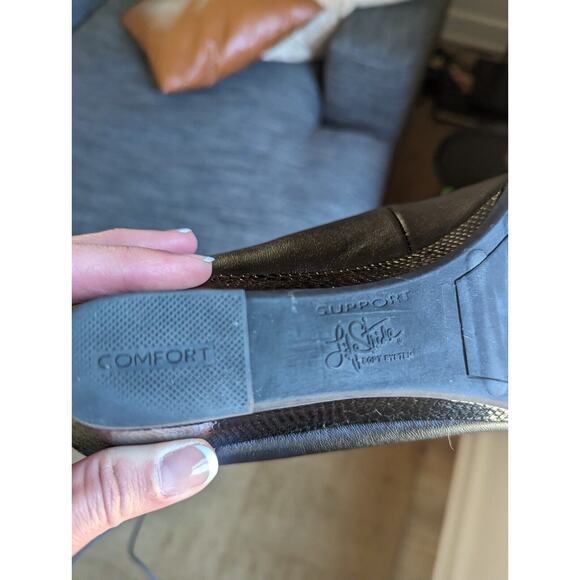 Life Stride Soft System Black Juliana Leather Slip On Wedge Flats Size 11 - Picture 8 of 14